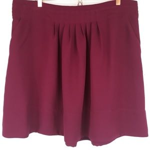 Plus Size A New Day Pleated Skirt Pockets Burgundy